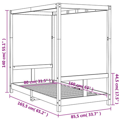 Solid Pine Kids Bed Frame 80x160 cm - Durable & Stylish