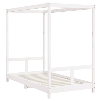 White Solid Pine Kids Bed Frame - 80x160 cm Durable Design