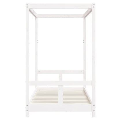 White Solid Pine Kids Bed Frame - 80x160 cm Durable Design