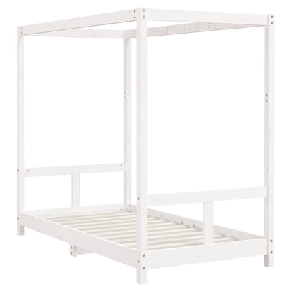White Solid Pine Kids Bed Frame - 80x160 cm Durable Design