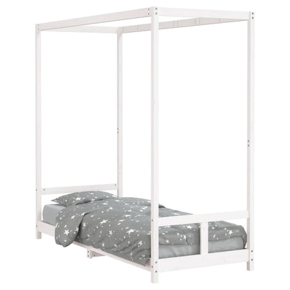 White Solid Pine Kids Bed Frame 80x200 cm - Durable & Stylish