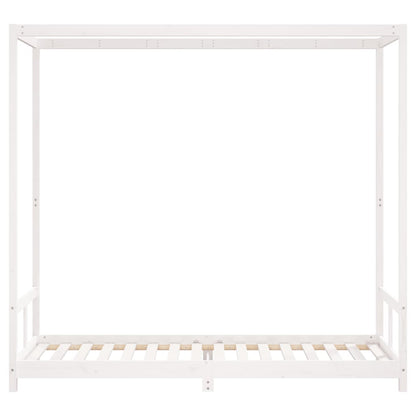 White Solid Pine Kids Bed Frame 80x200 cm - Durable & Stylish