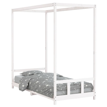 White Solid Pine Kids Bed Frame 90x200 cm - Durable & Stylish