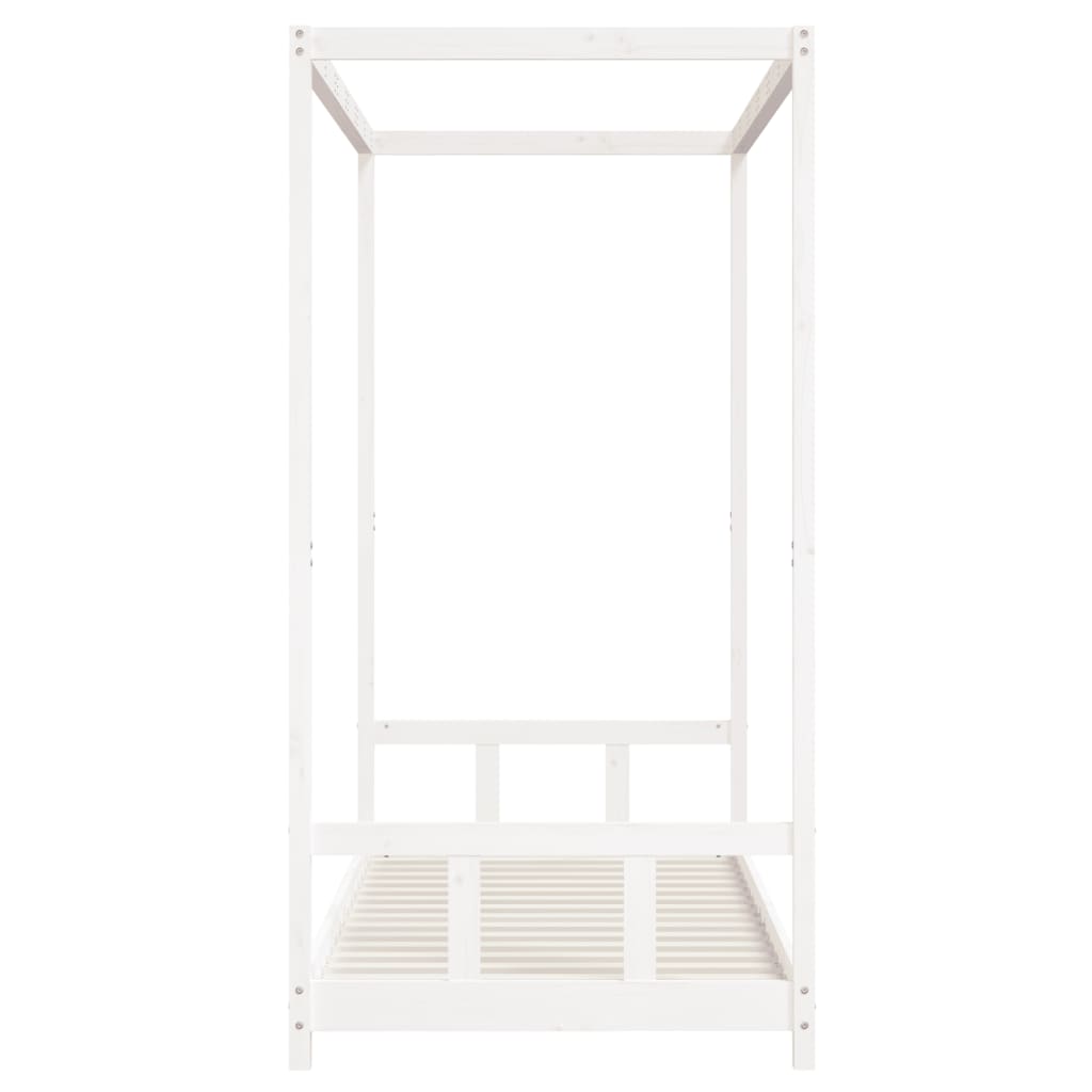 White Solid Pine Kids Bed Frame 90x200 cm - Durable & Stylish