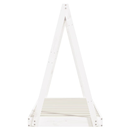 Kids Solid Pine Bed Frame, White 70x140 cm