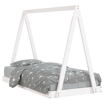 Solid Pine Kids Bed Frame - White, 80x160 cm