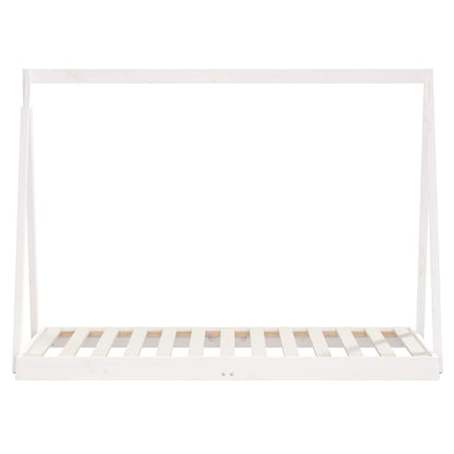 Solid Pine Kids Bed Frame - White, 80x160 cm
