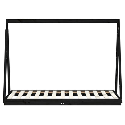 Solid Pine Kids Bed Frame - Black 80x160 cm