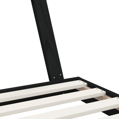 Solid Pine Kids Bed Frame - Black 80x160 cm