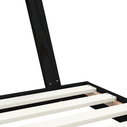 Solid Pine Kids Bed Frame - Black, 90x190 cm