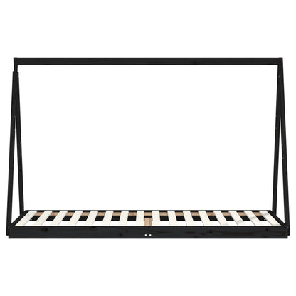 Solid Pine Kids Bed Frame - Black 80x200 cm