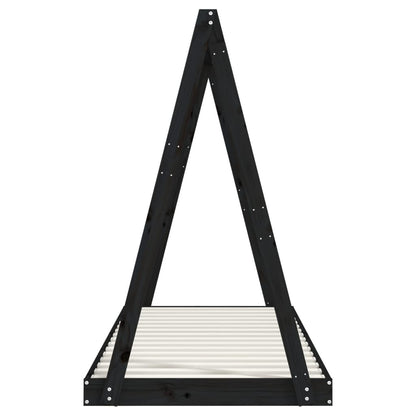 Solid Pine Kids Bed Frame - Black 80x200 cm