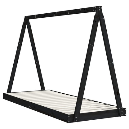 Solid Pine Kids Bed Frame - Black 80x200 cm