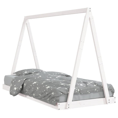White Solid Pine Kids Bed Frame 90x200 cm - Durable & Stylish