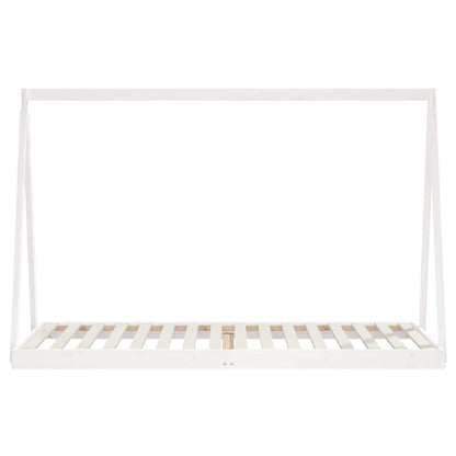 White Solid Pine Kids Bed Frame 90x200 cm - Durable & Stylish