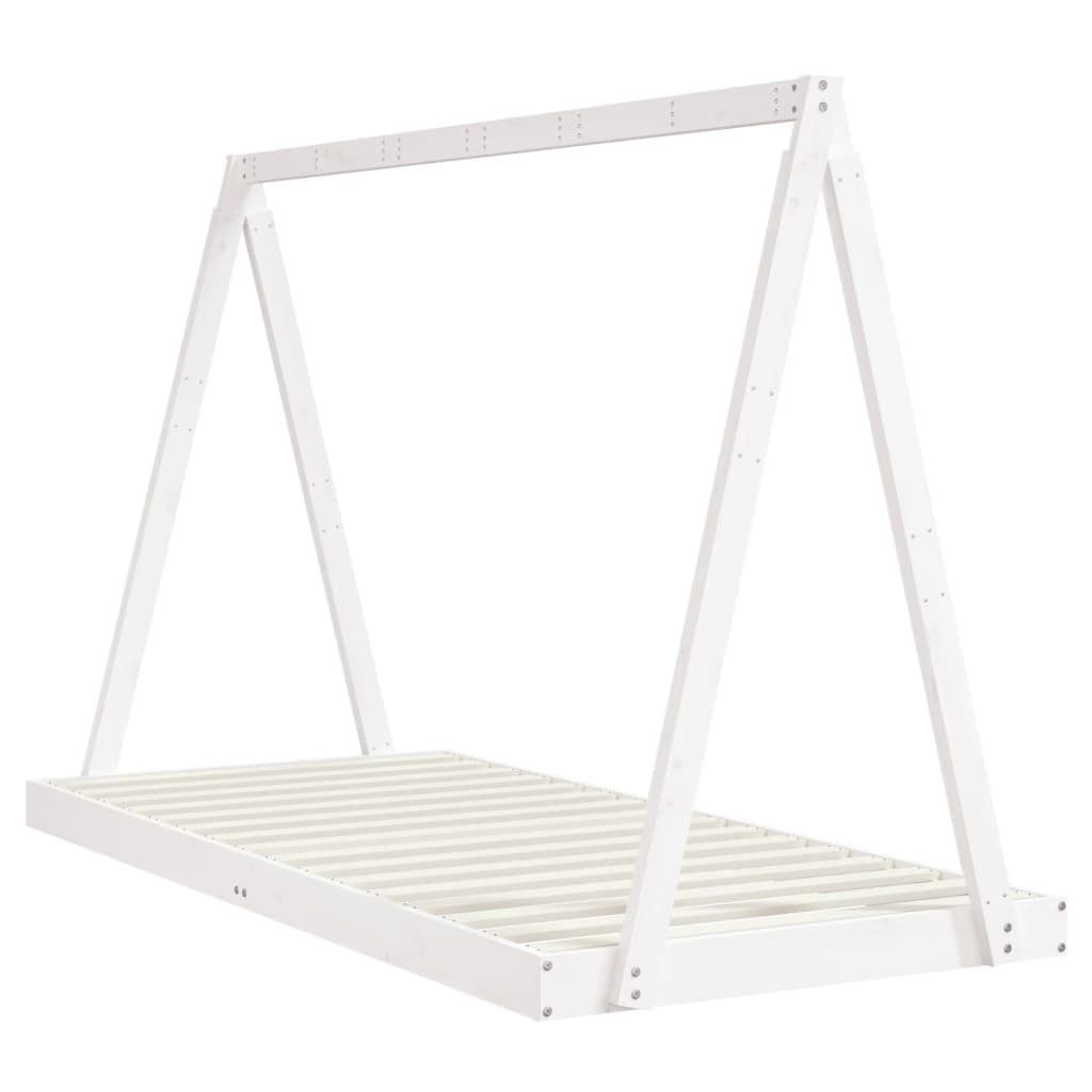 White Solid Pine Kids Bed Frame 90x200 cm - Durable & Stylish