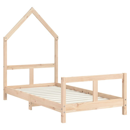 Solid Pine Kids Bed Frame 80x160 cm - Natural Wood Finish