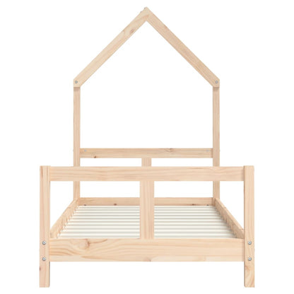 Solid Pine Kids Bed Frame 80x160 cm - Natural Wood Finish