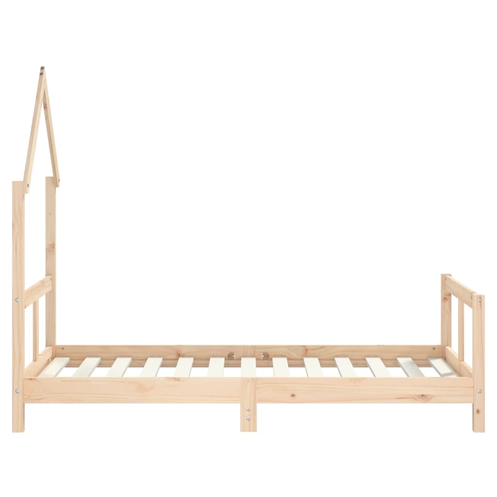 Solid Pine Kids Bed Frame 80x160 cm - Natural Wood Finish