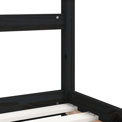 Solid Pine Kids Bed Frame - Black 80x160 cm