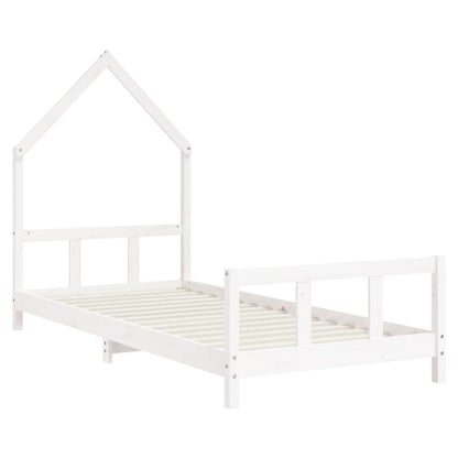 White Solid Pine Kids Bed Frame 90x190 cm - Durable & Stylish