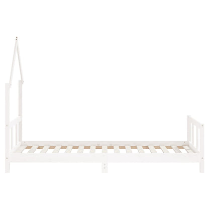 White Solid Pine Kids Bed Frame 90x190 cm - Durable & Stylish