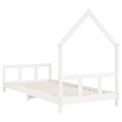 White Solid Pine Kids Bed Frame 90x190 cm - Durable & Stylish