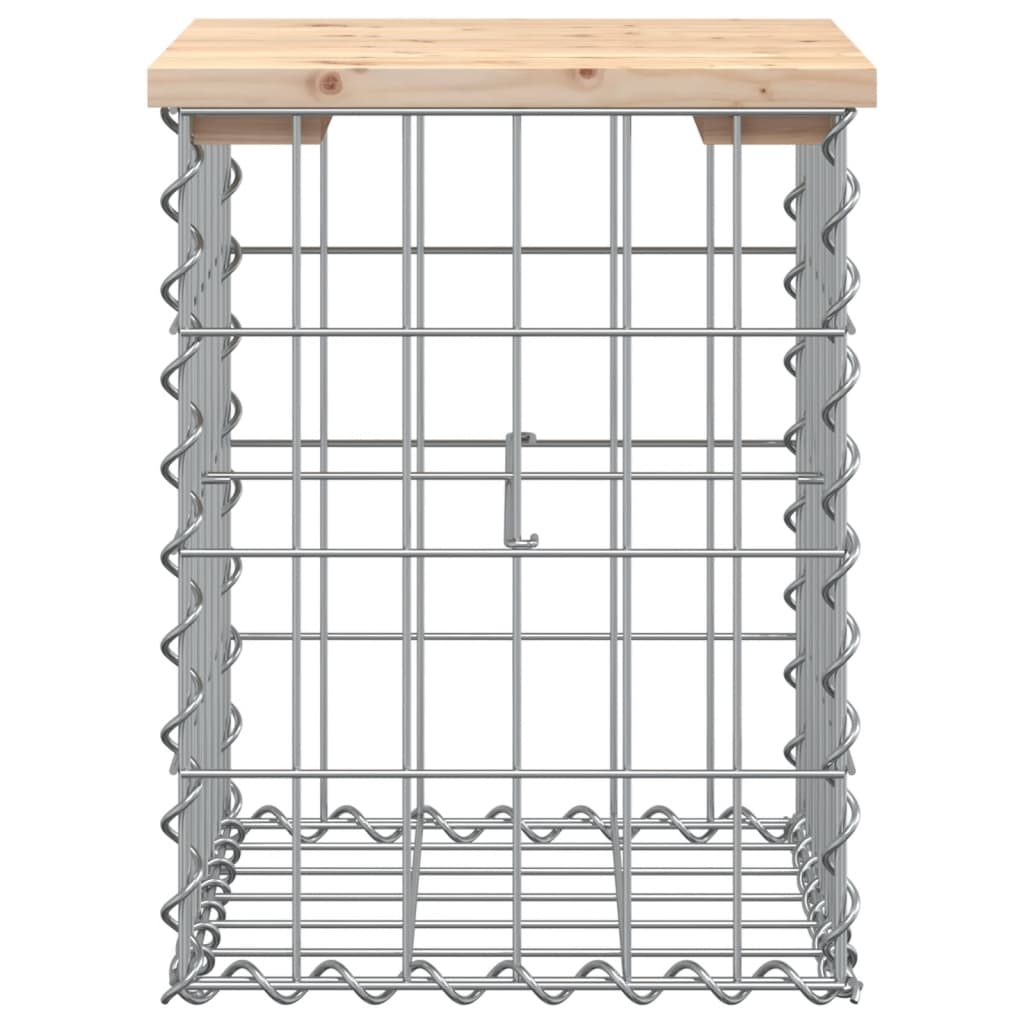 Solid Pine Wood Garden Bench Gabion 33x31x42 cm