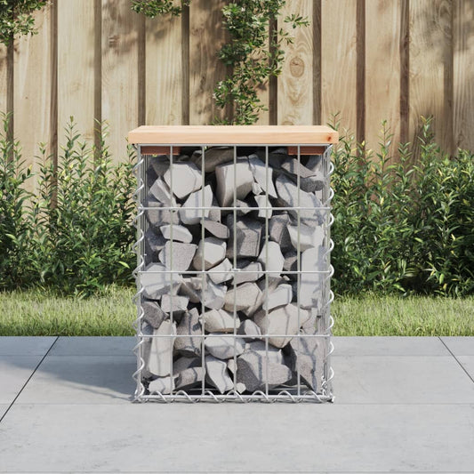 Solid Pine Wood Garden Bench Gabion 33x31x42 cm
