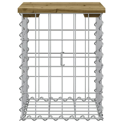 Impregnated Wood Pine Garden Bench with Gabion Design, 33x31x42 cm