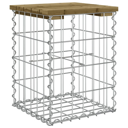Impregnated Wood Pine Garden Bench with Gabion Design, 33x31x42 cm