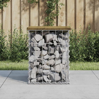 Impregnated Wood Pine Garden Bench with Gabion Design, 33x31x42 cm