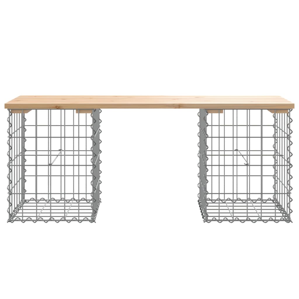 Solid Wood Pine Garden Bench Gabion, 103x31x42 cm