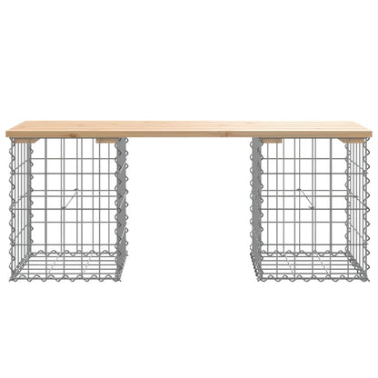 Solid Wood Pine Garden Bench Gabion, 103x31x42 cm