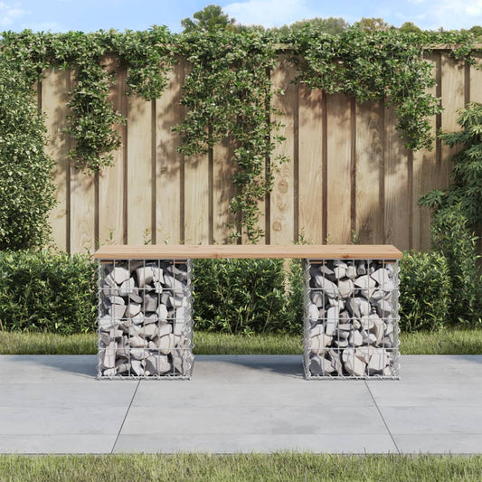 Solid Wood Pine Garden Bench Gabion, 103x31x42 cm