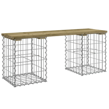 Garden Bench Gabion Pine Wood 103x31x42cm - Stylish & Durable Design