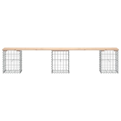 Solid Pine Garden Bench with Gabion Design, 203x31x42 cm
