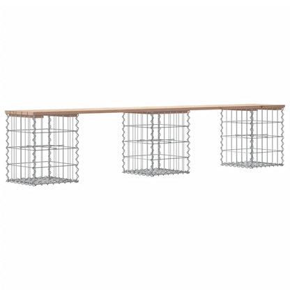 Solid Pine Garden Bench with Gabion Design, 203x31x42 cm