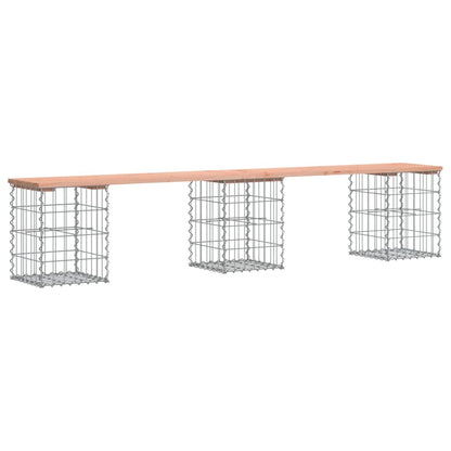 Solid Wood Douglas Gabion Garden Bench - 203x31x42 cm Design