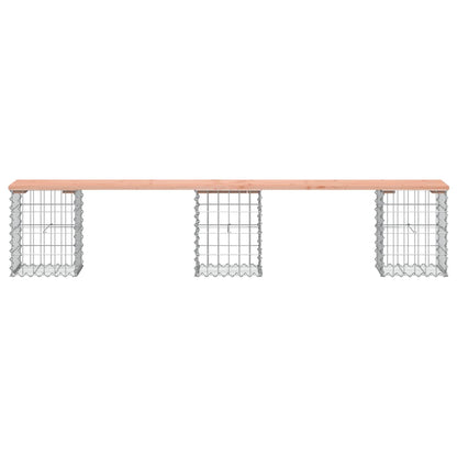 Solid Wood Douglas Gabion Garden Bench - 203x31x42 cm Design