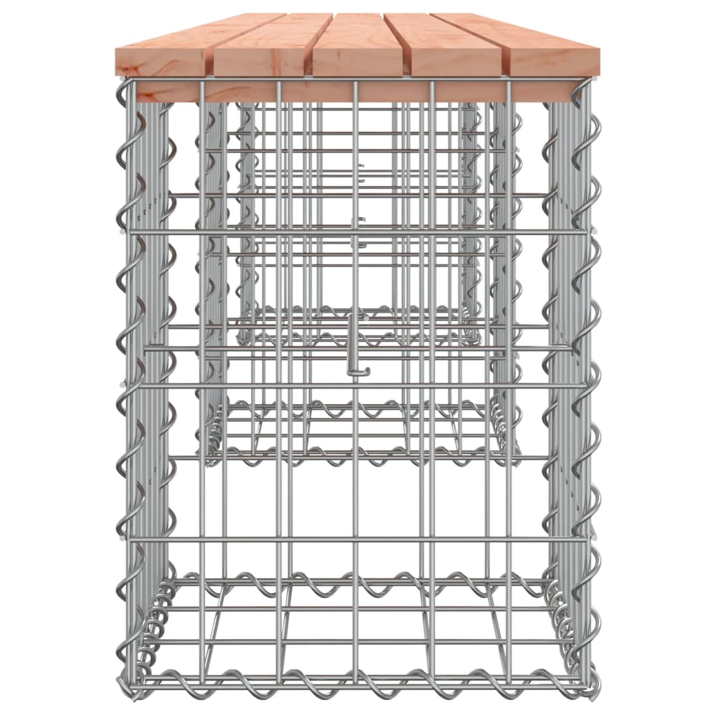 Solid Wood Douglas Gabion Garden Bench - 203x31x42 cm Design