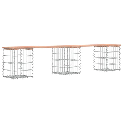 Solid Wood Douglas Gabion Garden Bench - 203x31x42 cm Design