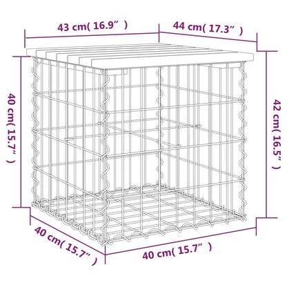Solid Wood Douglas Garden Bench Gabion 43x44x42 cm Design