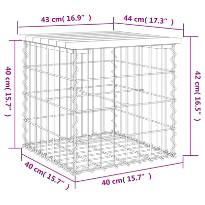 Gabion Garden Bench - Impregnated Pine Wood 43x44x42 cm