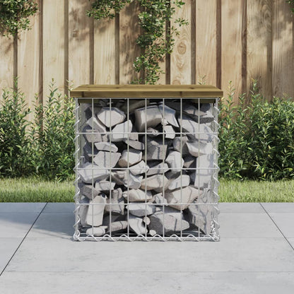 Gabion Garden Bench - Impregnated Pine Wood 43x44x42 cm