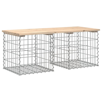Solid Pine Wood Garden Bench Gabion Design 103x44x42 cm
