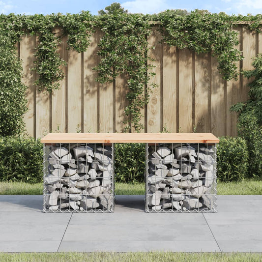 Solid Pine Wood Garden Bench Gabion Design 103x44x42 cm
