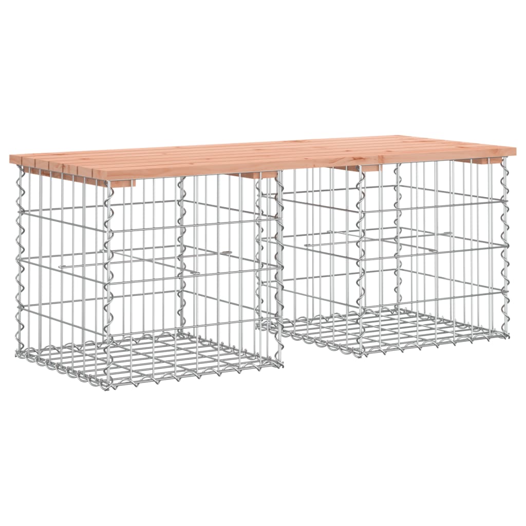 Solid Wood Garden Bench Gabion - Douglas, 103x44x42 cm