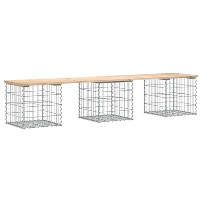 Solid Pine Garden Bench Gabion Design 203x44x42 cm