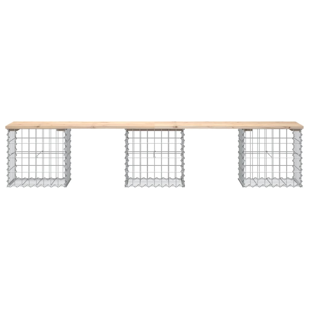 Solid Pine Garden Bench Gabion Design 203x44x42 cm